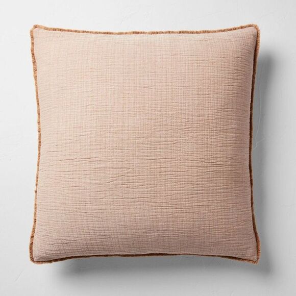 Casaluna -  Chambray Cotton Decorative Pillow 26x26 F Brown - Picture 1 of 4